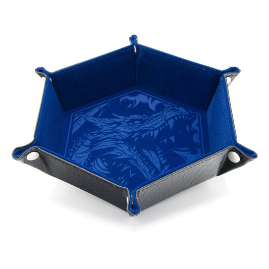 CritStones Folding Dice Tray Dragon Skin Edition Blue Board games and accessories