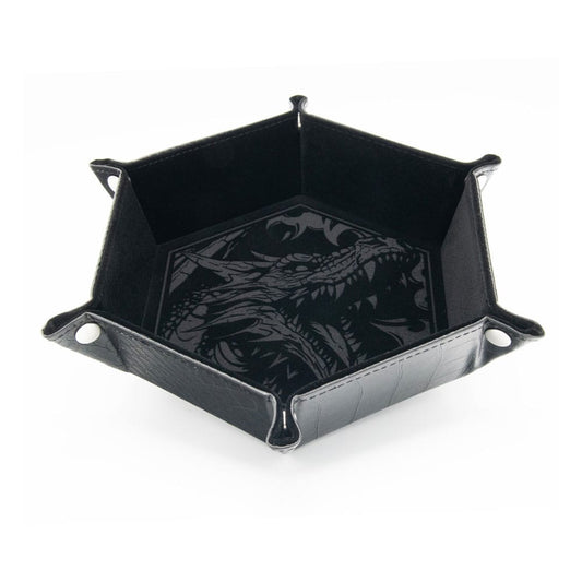 CritStones Folding Dice Tray Dragon Skin Edition Black Board games and accessories