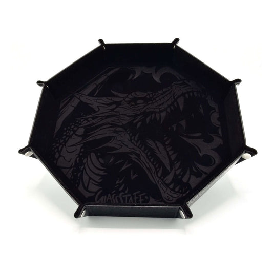 CritStones Folding Dice Tray Dragon Skin XL Edition Black Board games and accessories