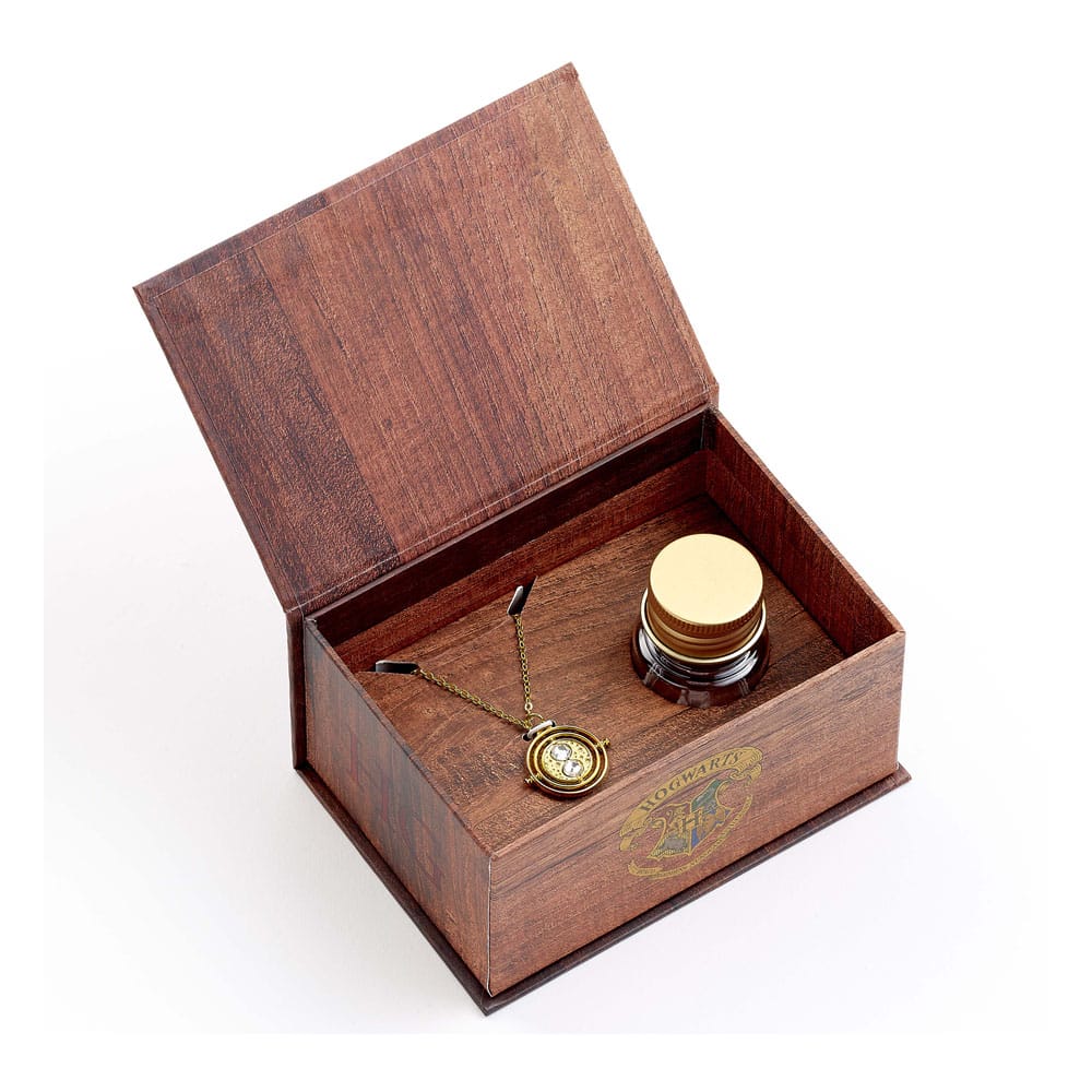 Harry Potter: Hermoine Potions Time Turner Necklace and Earrings Gift Set (Golden Tone) The Carat Shop