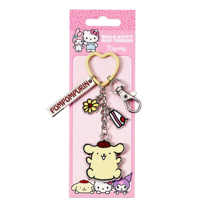 Hello Kitty Key Chain with Pompompurin Charms 15 cm The Carat Shop