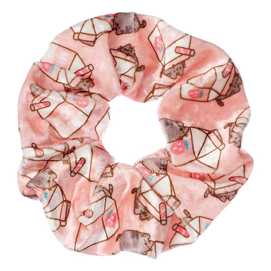 Pusheen Hair Scrunchie Pink Strawberry Milk Carton Personal Care Products