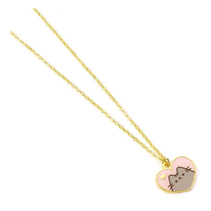 Pusheen Pendant & Necklace Pink and Gold Heart The Carat Shop