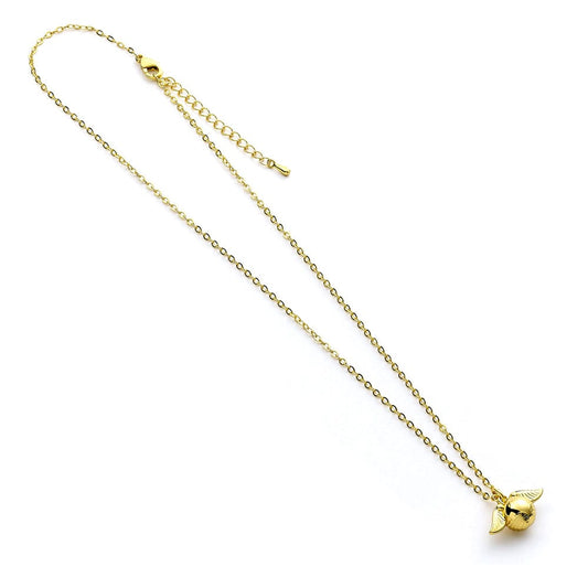 Harry Potter Necklace Golden Snitch Charm (Golden Tone) The Carat Shop