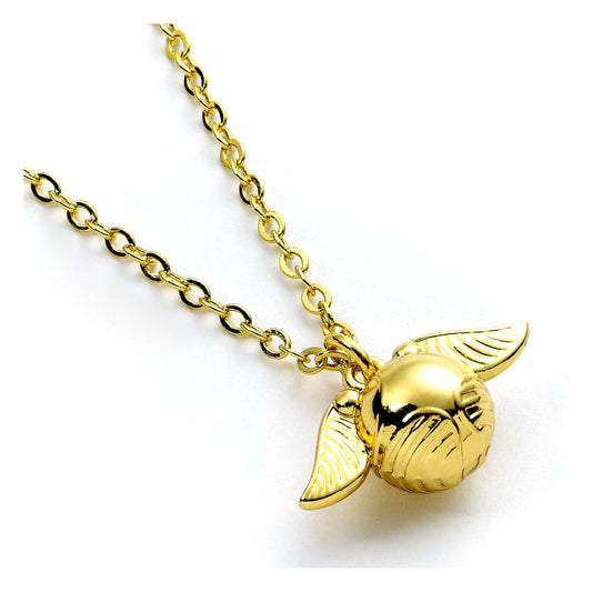 Harry Potter Necklace Golden Snitch Charm (Golden Tone) The Carat Shop