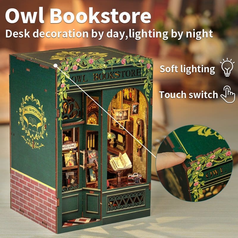 Book Nook Owl Bookstore 17 x 12 cm CuteBee