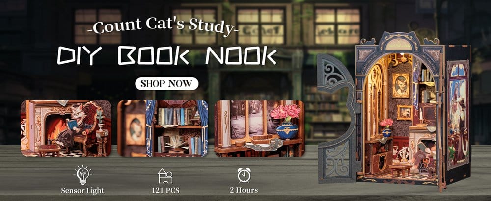Book Nook Count Cat´s Study 17 x 12 cm CuteBee