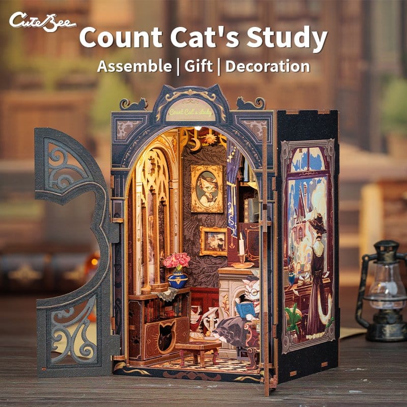 Book Nook Count Cat´s Study 17 x 12 cm CuteBee
