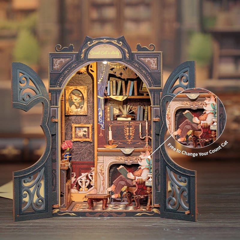 Book Nook Count Cat´s Study 17 x 12 cm CuteBee