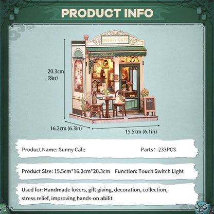 Miniature House Model Kit Sunny Cafe 20 x 16 cm CuteBee