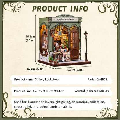 Miniature House Model Kit Gallery Bookstore 20 x 16 cm