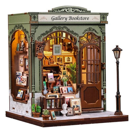 Miniature House Model Kit Gallery Bookstore 20 x 16 cm CuteBee