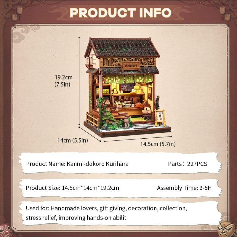 Miniature House Model Kit Kanmi-dokoro Kurihara 19 x 15 cm CuteBee