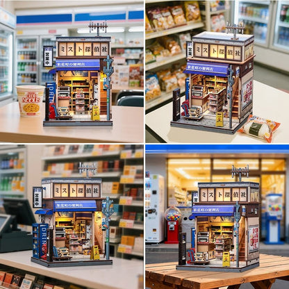 Miniature House Model Kit Beika-cho Convenience Store 22 x 15 cm CuteBee