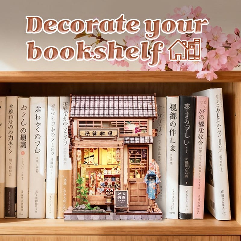 Miniature House Model Kit Sakura O Kimono Shop 19 x 14 cm CuteBee
