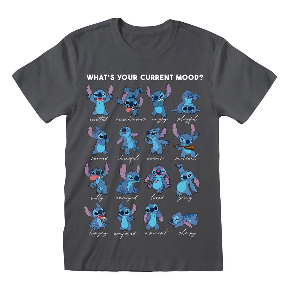 Lilo & Stitch T-Shirt Stitch Emotions Charcoal Size XL T-shirts