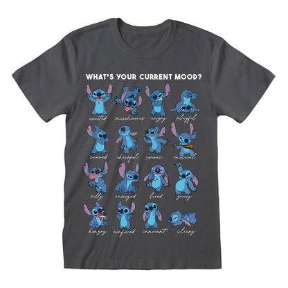 Lilo & Stitch T-Shirt Stitch Emotions Charcoal Size L T-shirts