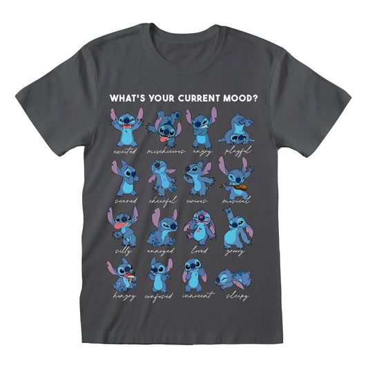 Lilo & Stitch T-Shirt Stitch Emotions Charcoal Size L T-shirts
