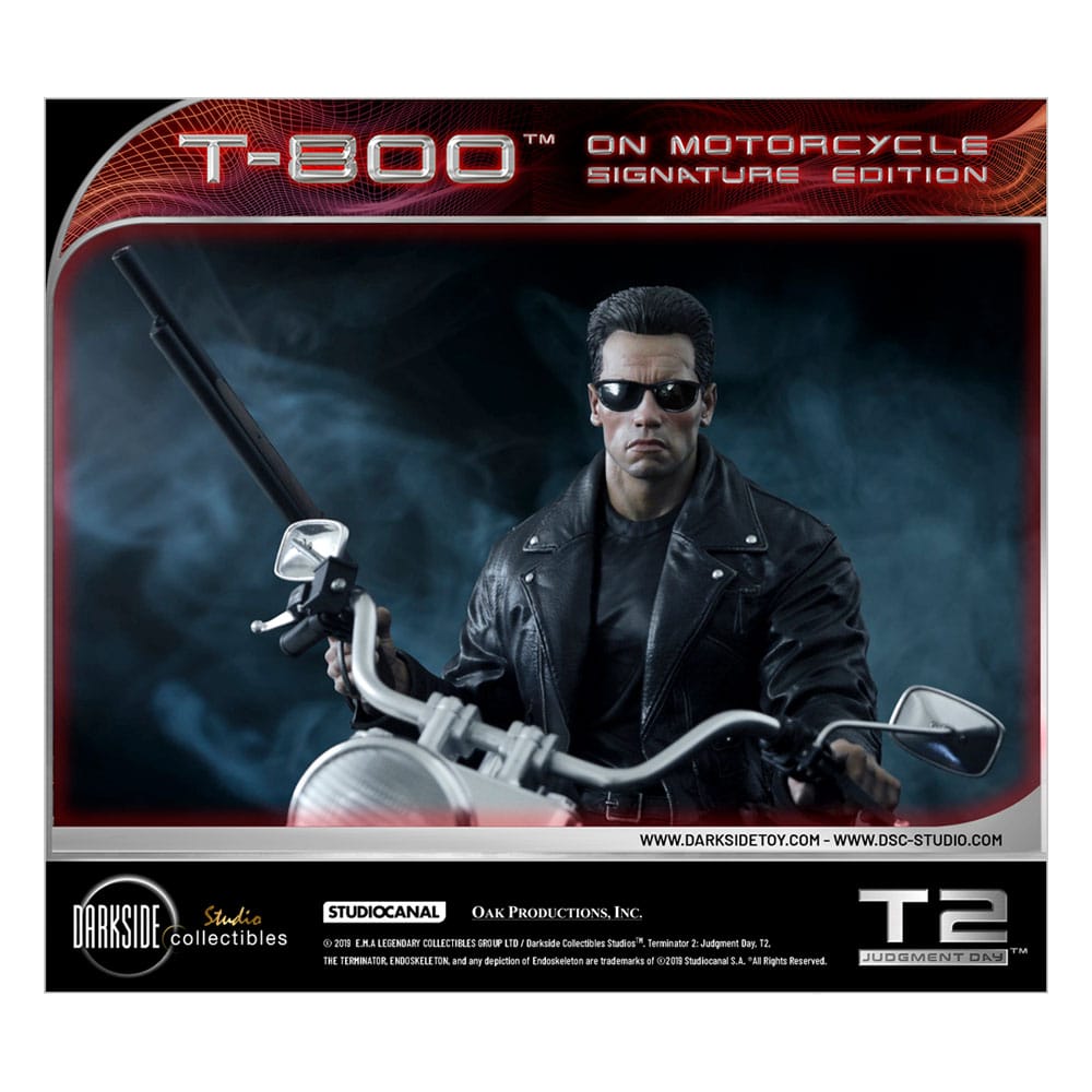 Terminator 2 Statue T-800 On Motorcycle Limited Signature Edition Exclusive 70 cm - FanofThings.co.uk