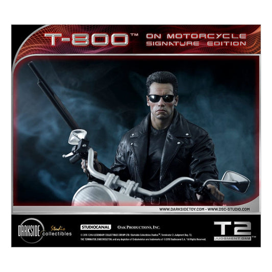 Terminator 2 Statue T-800 On Motorcycle Limited Signature Edition Exclusive 70 cm - FanofThings.co.uk