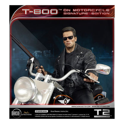 Terminator 2 Statue T-800 On Motorcycle Limited Signature Edition Exclusive 70 cm - FanofThings.co.uk