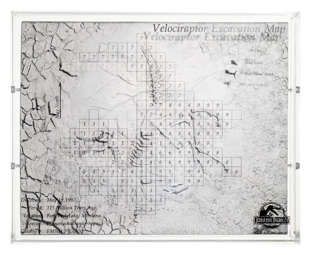 Jurassic Park III Excavation Map Velociraptor 27 cm Elite Creature Collectibles
