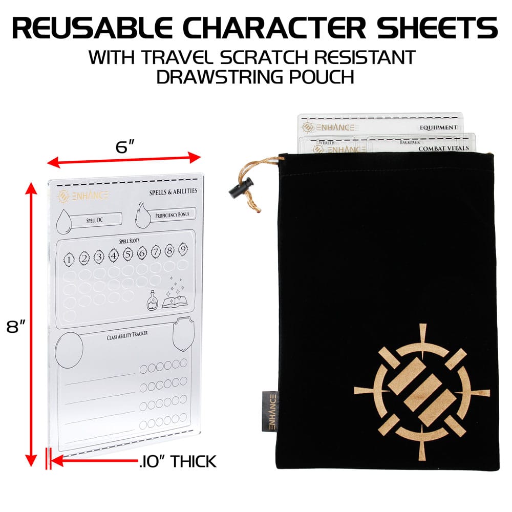 Enhance RPG Series Acrylic Character Sheet Set *English Version* Dice accessories