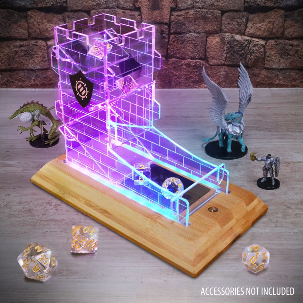Enhance Tabletop Series LED Dice Tower with Dice Set Clear