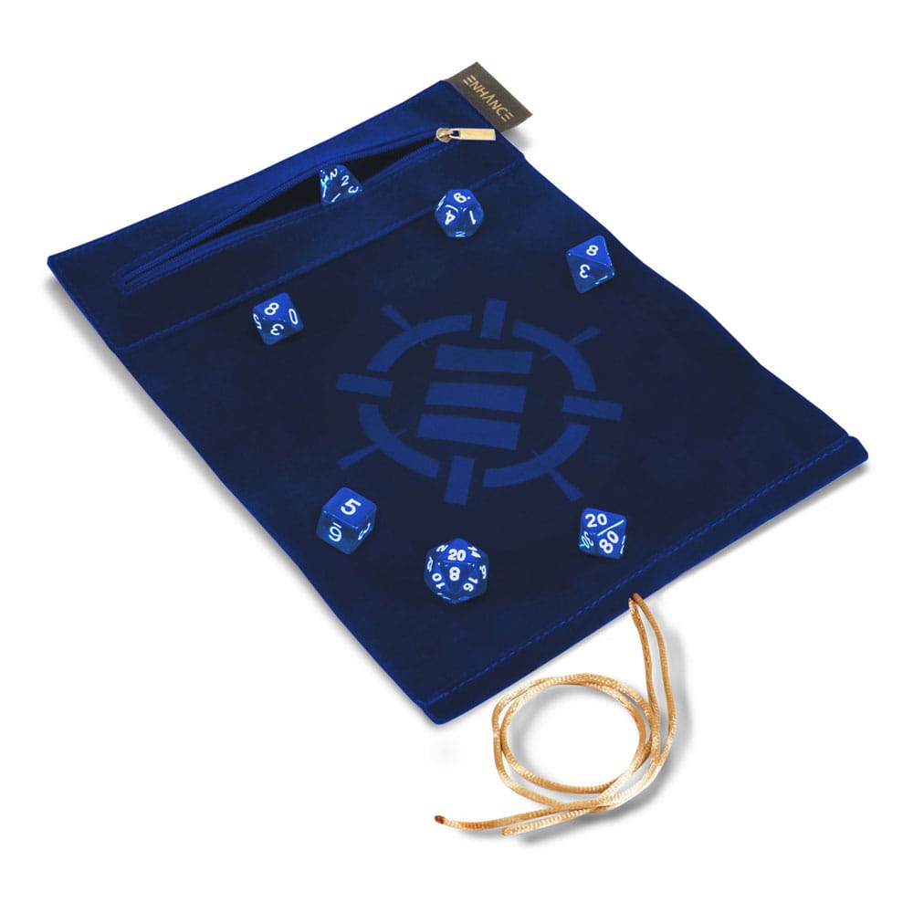 Enhance Tabletop Roll on a Scroll Bag with Dice Blue Dice accessories