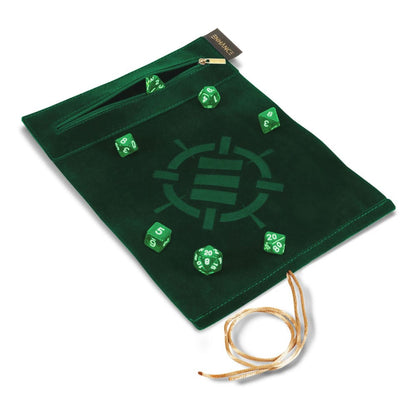 Enhance Tabletop Roll on a Scroll Bag with Dice Green Dice accessories