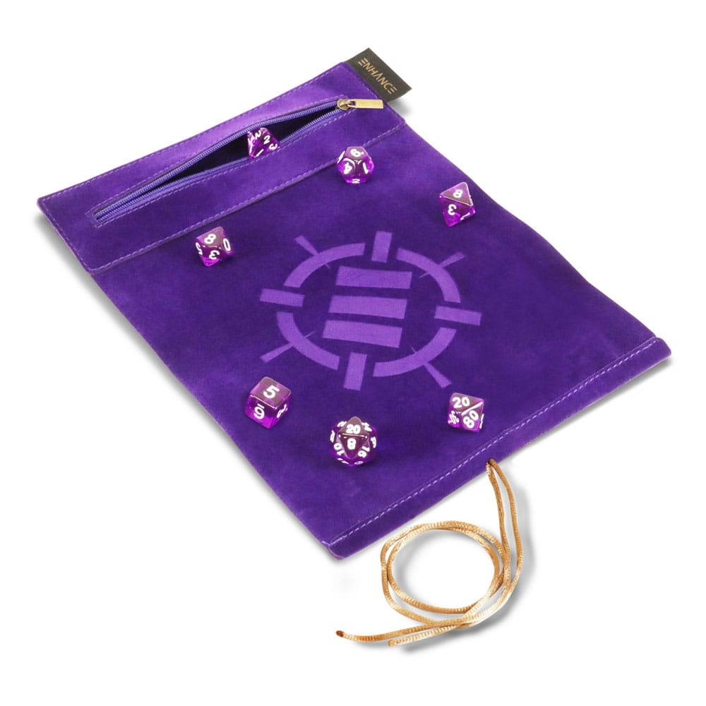 Enhance Tabletop Roll on a Scroll Bag with Dice Purple Dice accessories