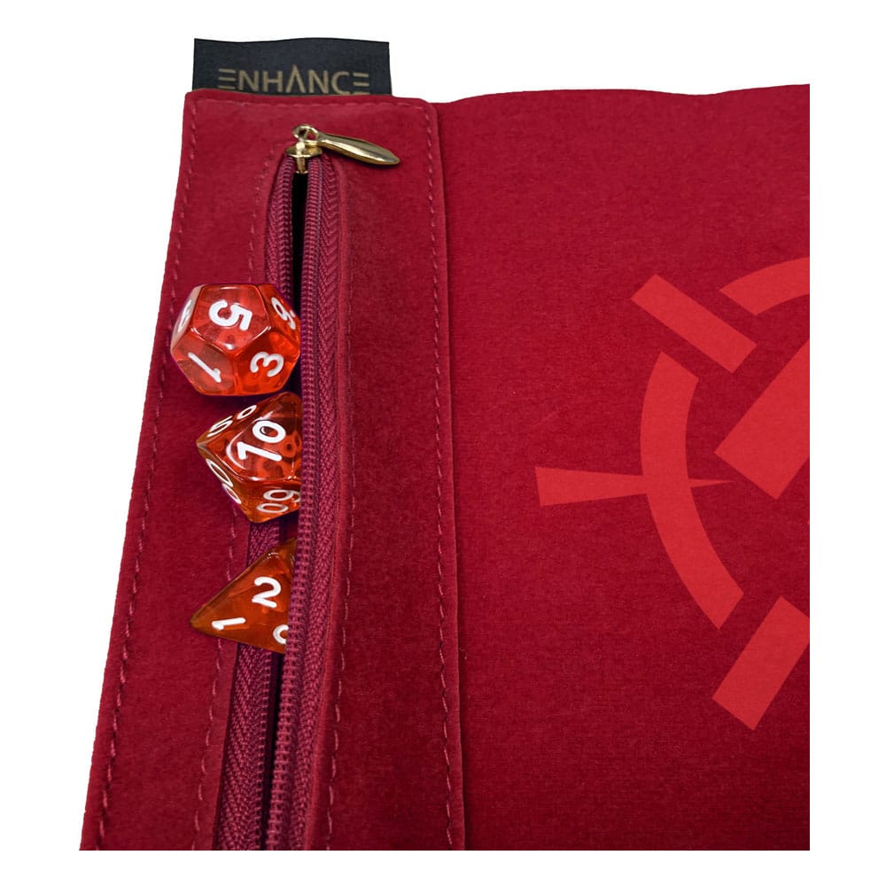 Enhance Tabletop Roll on a Scroll Bag with Dice Red Dice accessories