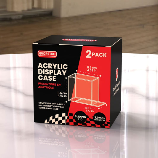 Hot Wheels European Series Acrylic Case 2-Pack Short Card Boxes & Pouches