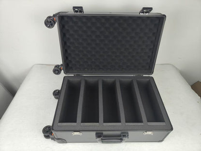 Evoretro Trading Card Luggage Wheeled Case 5-Rows Round Aluminum 56.0 x 35.4 cm