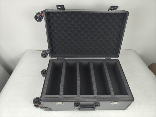 Evoretro Trading Card Luggage Wheeled Case 5-Rows Round Aluminum 56.0 x 35.4 cm