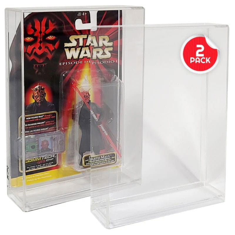 Evoretro Acrylic Display Cases 2-Pack for Action Figures Gadgets