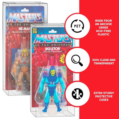 PET Protectors 10-Pack for Masters of the Universe Origins Power Posing (Carded) Box Figures Evoretro