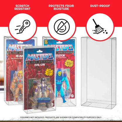 PET Protectors 10-Pack for Masters of the Universe Origins Power Posing (Carded) Box Figures Evoretro