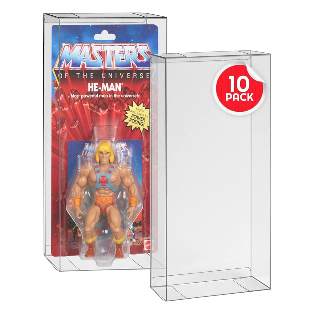 PET Protectors 10-Pack for Masters of the Universe Origins Power Posing (Carded) Box Figures Evoretro