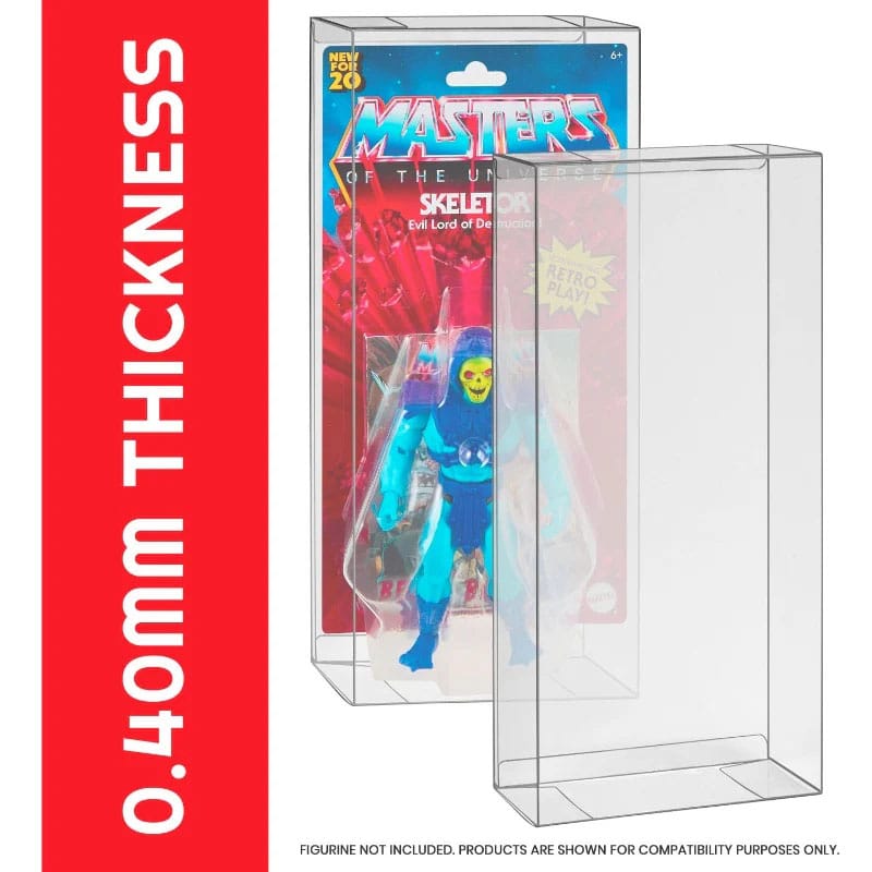 PET Protectors 10-Pack for Masters of the Universe Origins Power Posing (Carded) Box Figures Evoretro