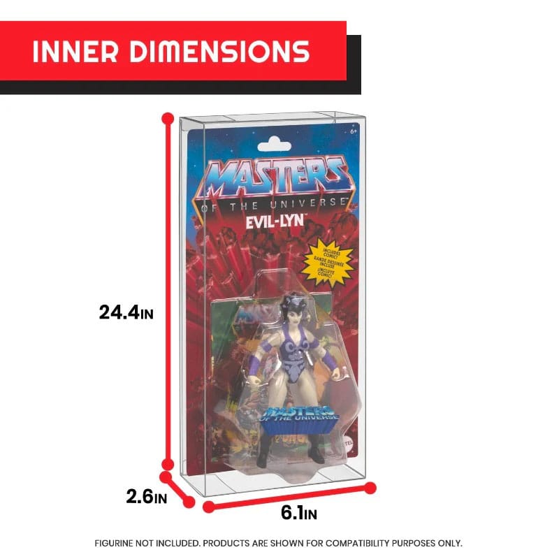 PET Protectors 10-Pack for Masters of the Universe Origins Power Posing (Carded) Box Figures Evoretro
