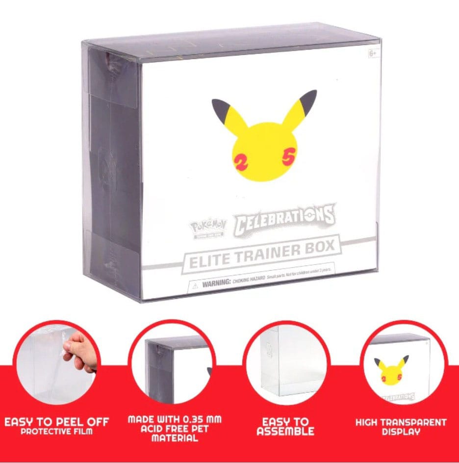 PET Protectors 5-Pack for Booster Boxes / Elite Trainer Boxes Ver. 2 Evoretro