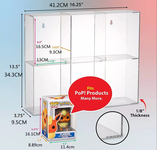 Evoretro Acrylic Display Case for 6 Funko Pops