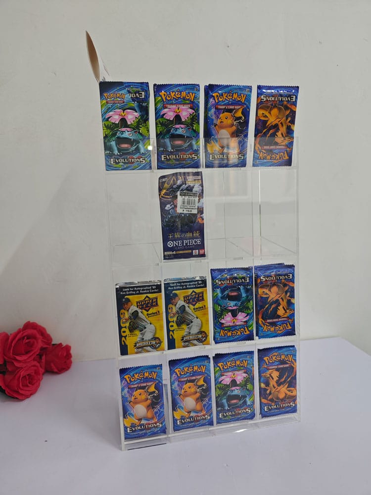 Acryl Counter Display for Trading Card Booster Packs