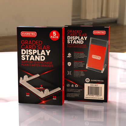 Evoretro Display Stands 5-Pack for Graded Cards Slabs Transparent