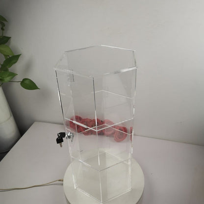 Evoretro 3-Tier Locking Acrylic Hexagon Display Tower