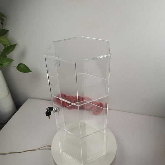 Evoretro 3-Tier Locking Acrylic Hexagon Display Tower