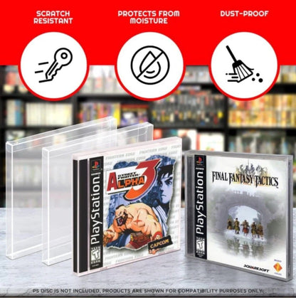 PET Protectors 25-Pack for PS1/Single CD/Dreamcast (Jewel Case) Games Evoretro