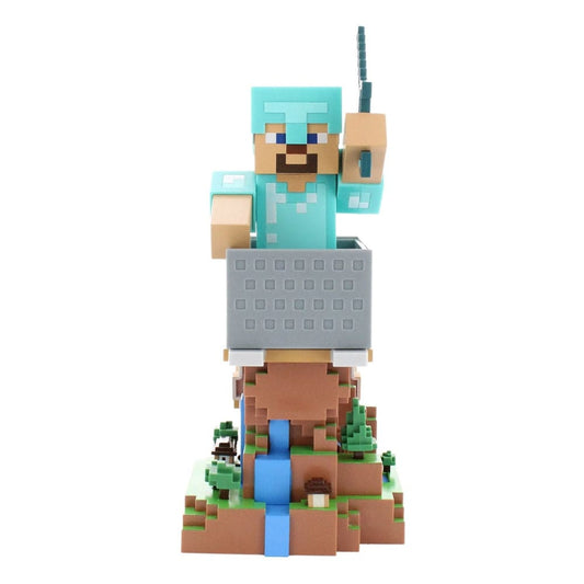 Minecraft Steve in Diamond Armour Cable Guys Controller Holder and Phone Stand 22cm