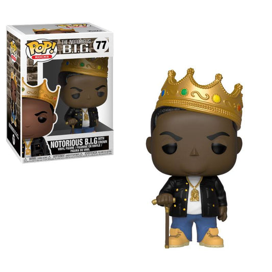 Notorious B.I.G. POP! Rocks Vinyl Figure Notorious B.I.G. with Crown 9 cm - FanofThings.co.uk